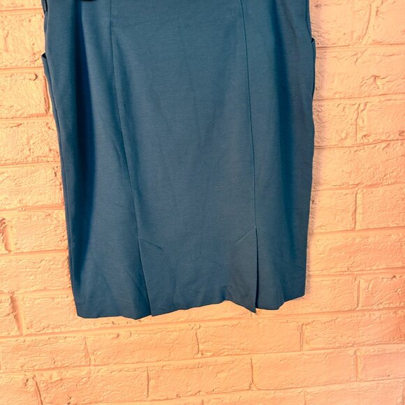 CABI Teal Blue Sigourney Side Zip Office Mini Pencil Skirt Style 3220 Size 10 - Picture 6 of 8